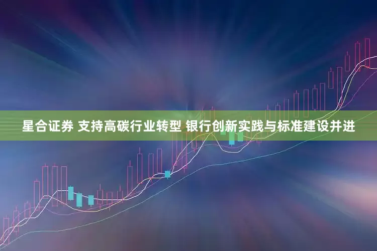星合证券 支持高碳行业转型 银行创新实践与标准建设并进