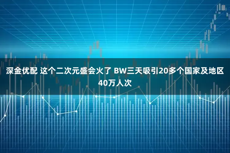 深金优配 这个二次元盛会火了 BW三天吸引20多个国家及地区40万人次